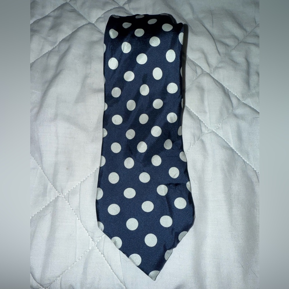 Leonardo Strelli Silk Polka Dot Tie - Picture 1 of 4
